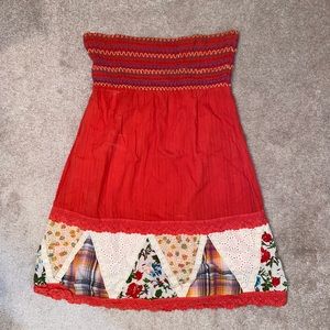 Papaya Strapless Dress